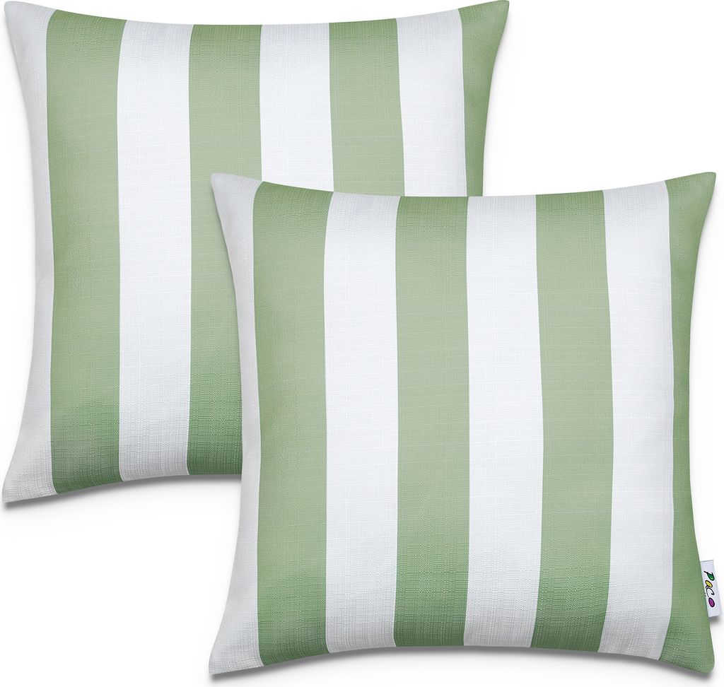 2er Set Kissenbezug 45x45 Dekokissen Kissenhülle Streifen Produktbild 