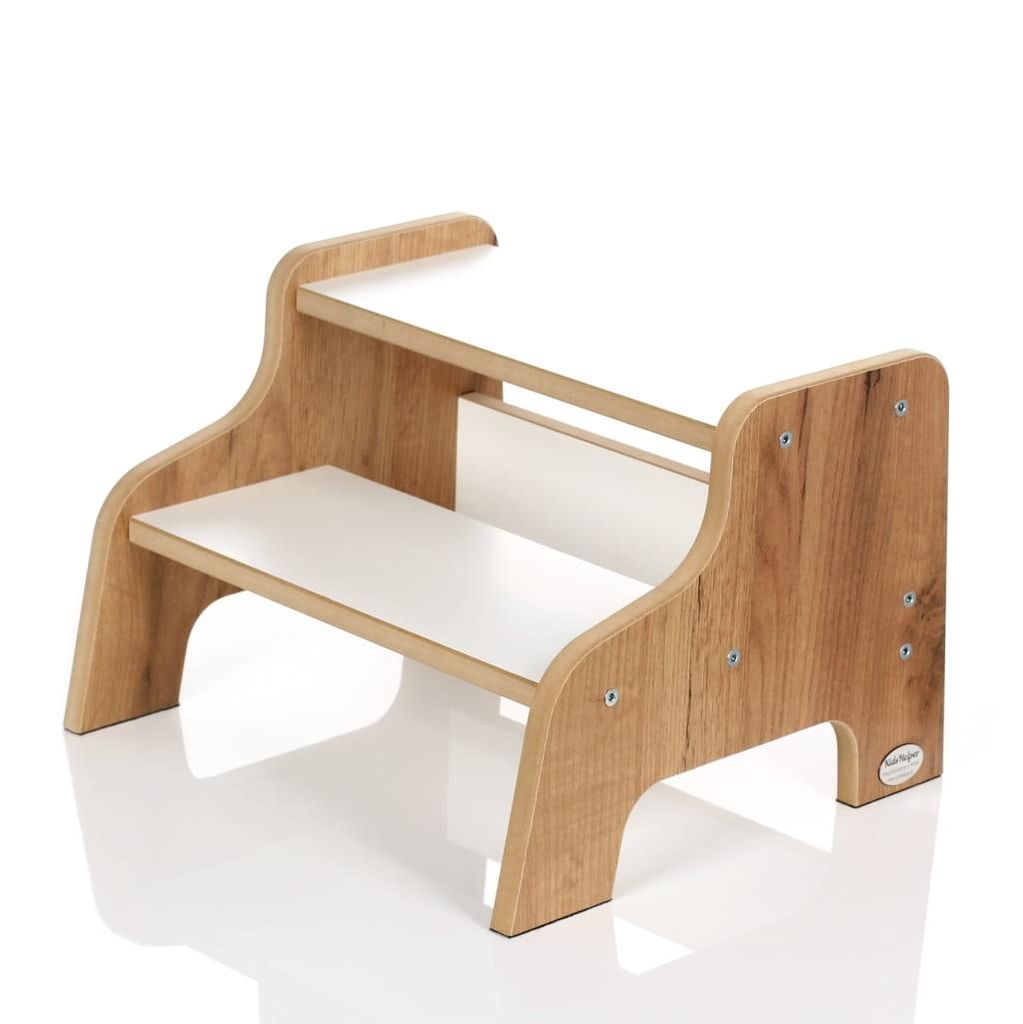 Kids Helper Tritthocker Eiche Weiß Kindertreppe Bad 2 Produktbild 