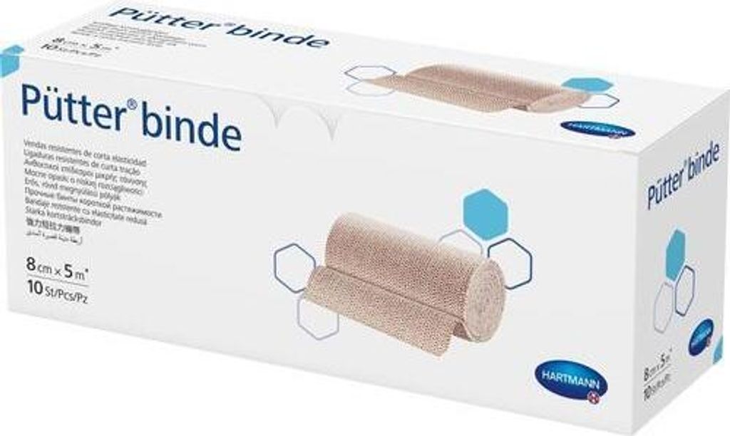 HARTMANN Pütterbinde 8 cm x 5 m, 10 St. Binde Produktbild 
