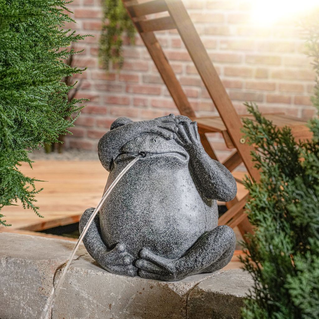 esotec Wasserspeier mit Solarpumpe FROSCH Teichfigur Produktbild 