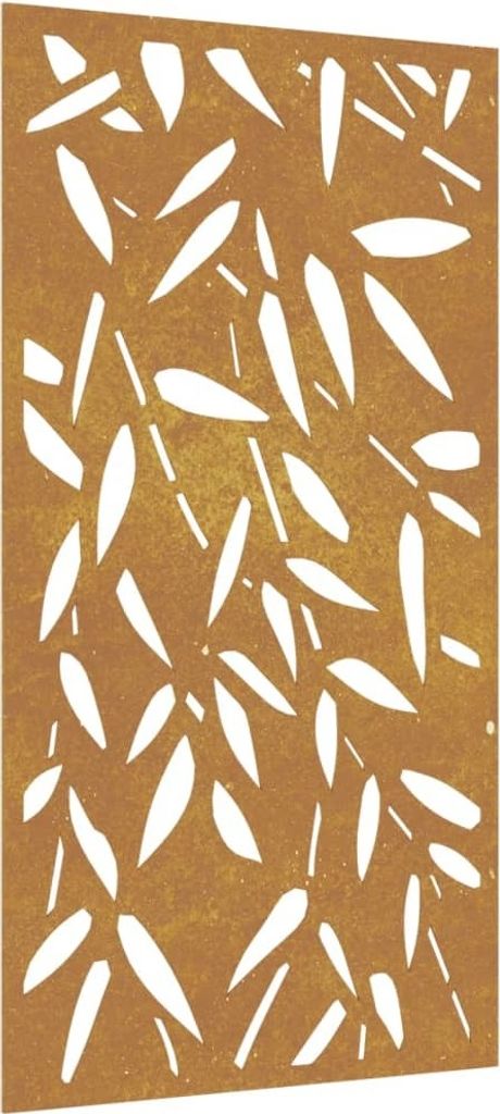 Garten-Wanddeko 105x55 cm Cortenstahl Bambusblatt-Design