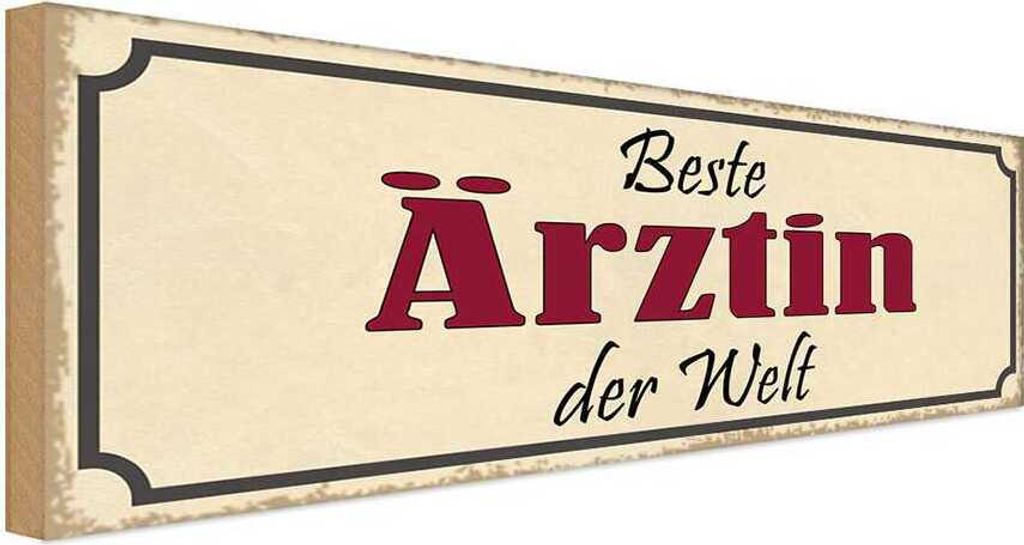 vianmo Holzschild 10x27 cm beste Ärztin der Welt Arbeit Beruf
