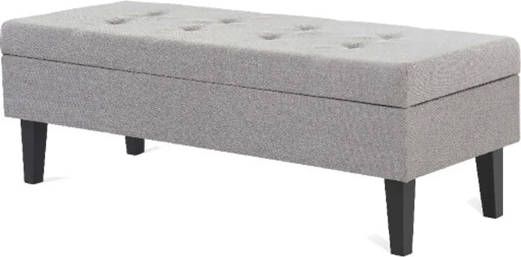 Banc de Rangement Gris Rembourré CasaDolce LUIS pour Entrée et Chambre