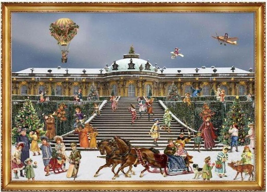 Adventskalender A3 Schloß Sanssouci Potsdam mit Leuchtbildern