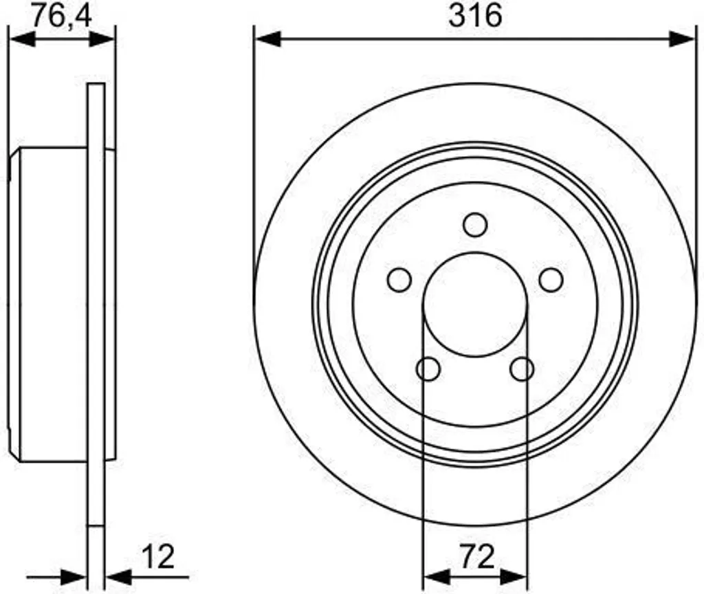 Disque de frein ventilé Bosch 0986479W22 pour Jeep Cherokee KK et KJ