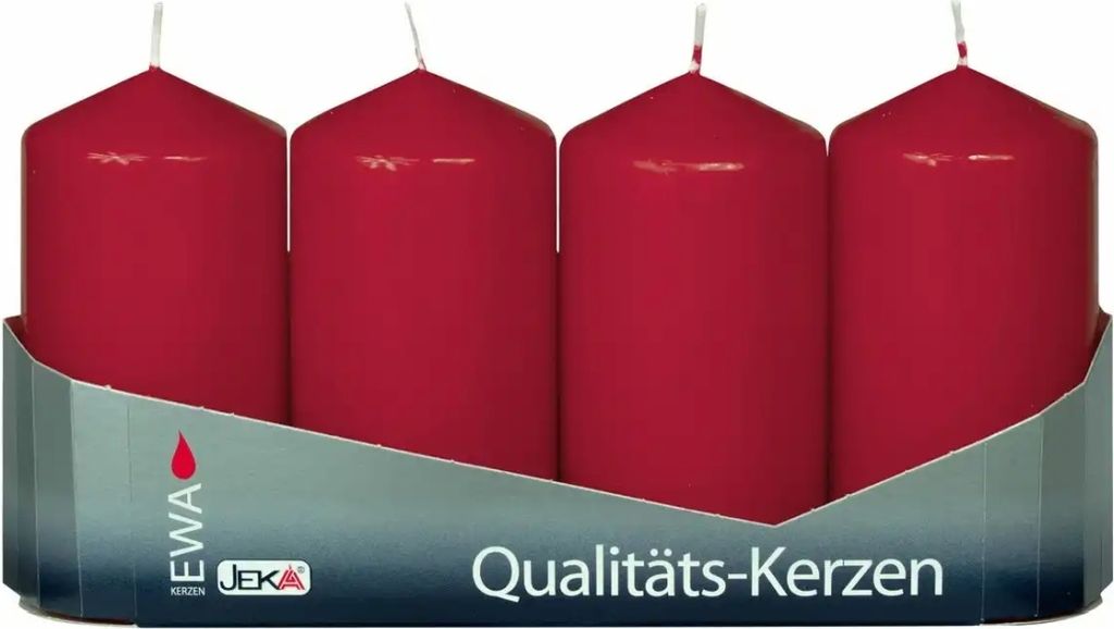 Stumpenkerzen 40x90mm burgund 4er, JEKA