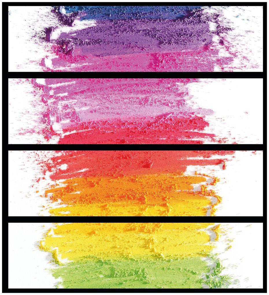 Wallario Möbelfolie / Aufkleber, geeignet für Ikea Malm Kommode mit 4 Schubfächern - Regenbogenstreifen auf weißem Hintergrund - Bunter Anstrich