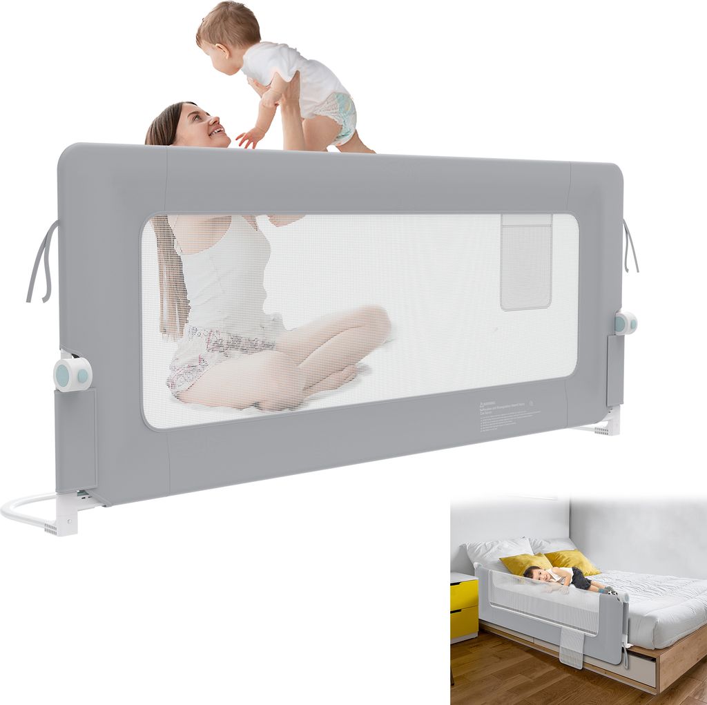 UISEBRT 180cm höhenverstellbares Rausfallschutz-Bettgitter, Produktbild 