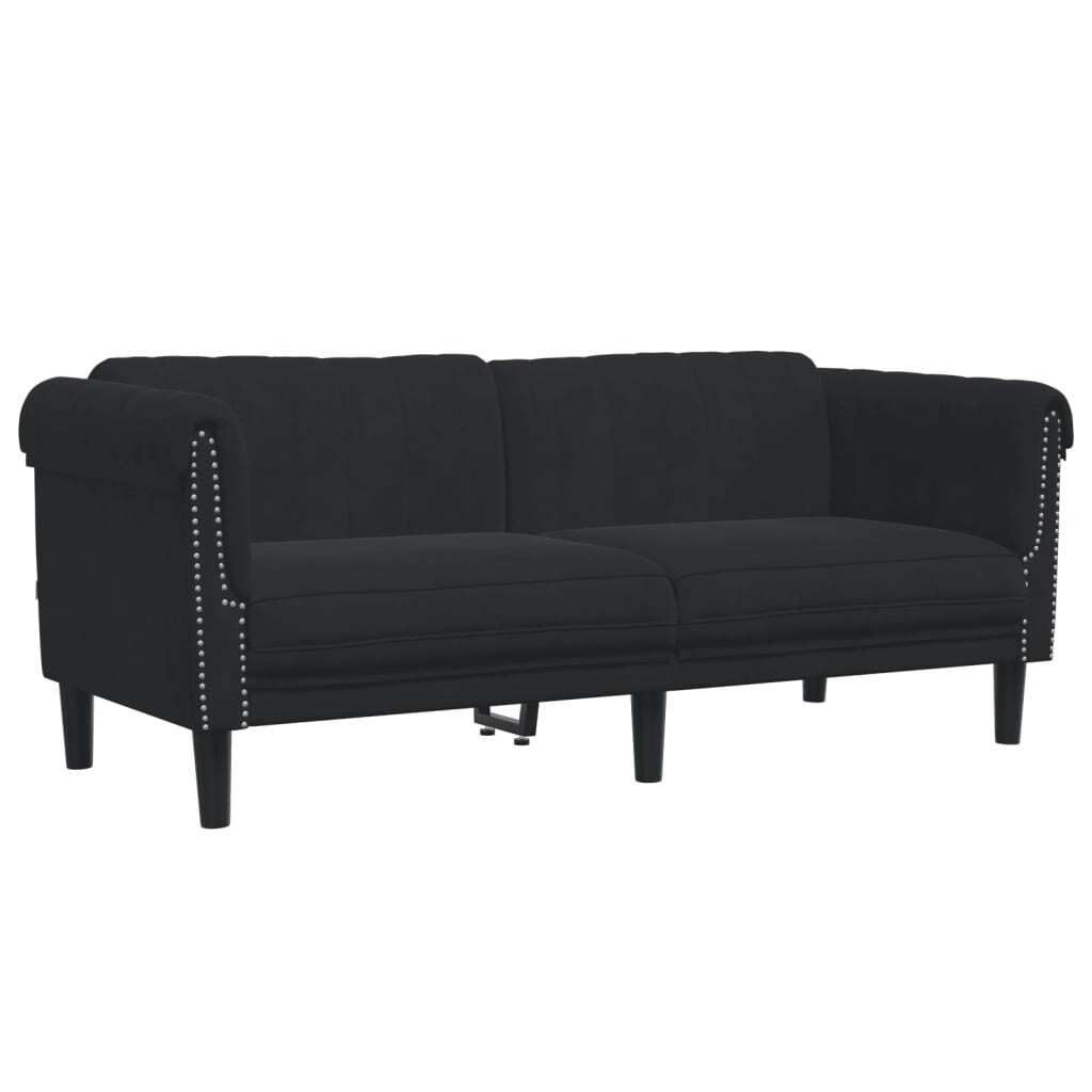 SYFAX Sofa 2-Sitzer Schwarz Samt
