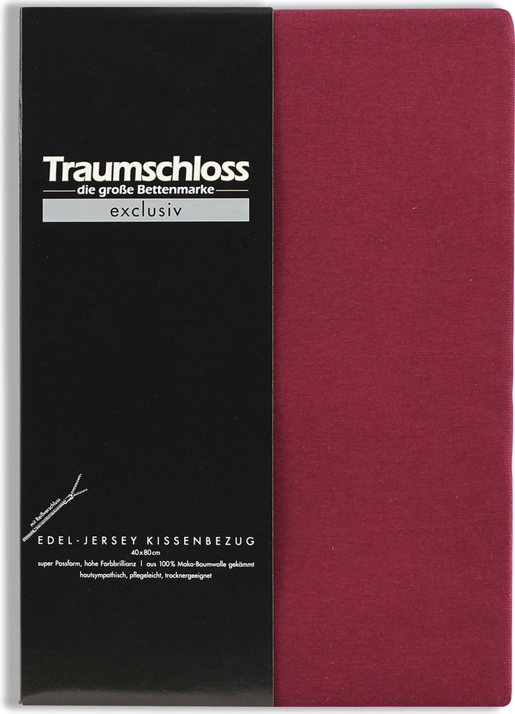 Traumschloss Exclusiv Edel-Jersey Kissenbezug 15 x 40 cm bordeaux Edel-Jersey, mit Reißverschluss