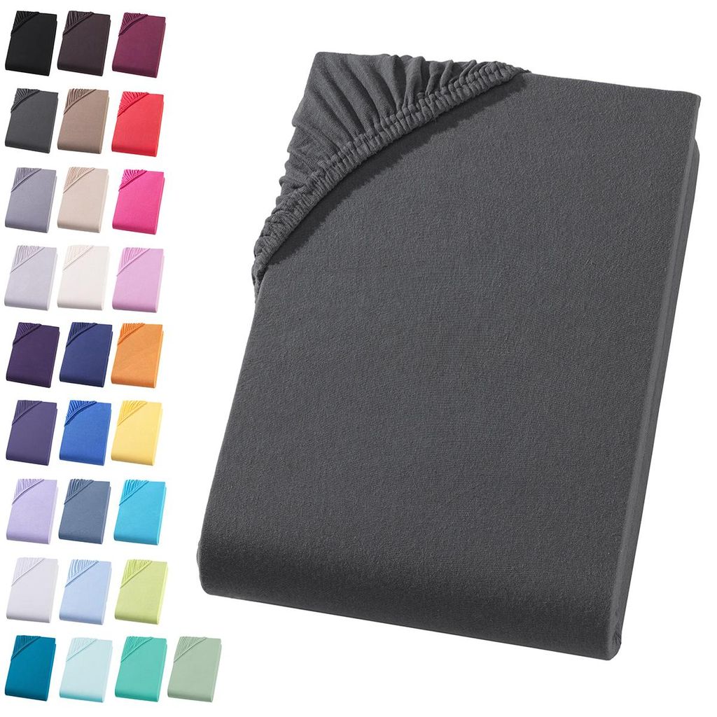Jersey Spannbettlaken 120-130x200 cm Spannbettuch 100% Produktbild 