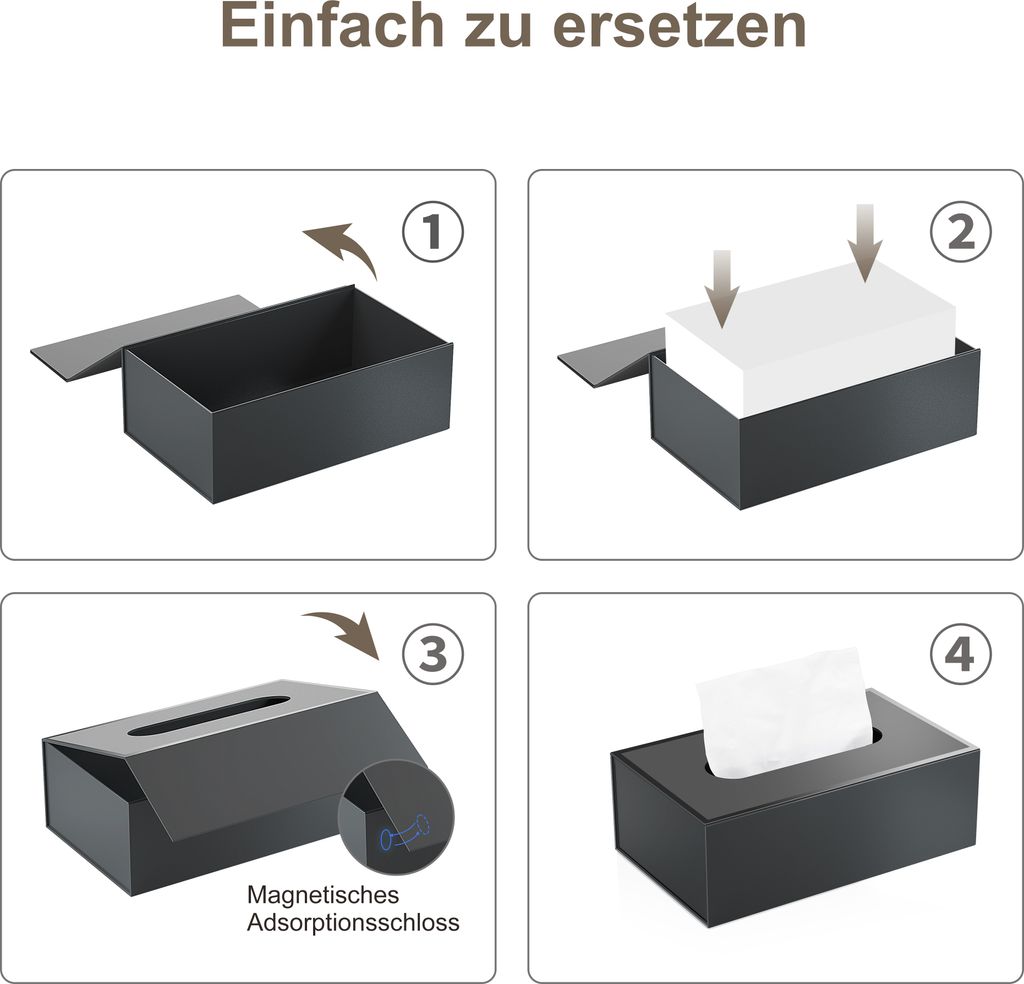 Alipis Transparente Taschentuchbox Mit Holzdeckel – Servietten-Organizer Für Küche, Bad Oder Schreibtisch