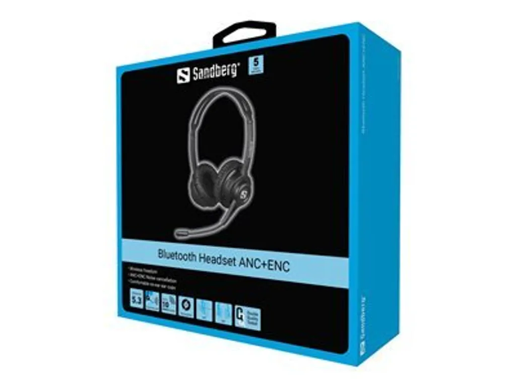 Casque Sandberg ANC+ENC sans fil 20h d'autonomie - Son stéréo Hi-Fi