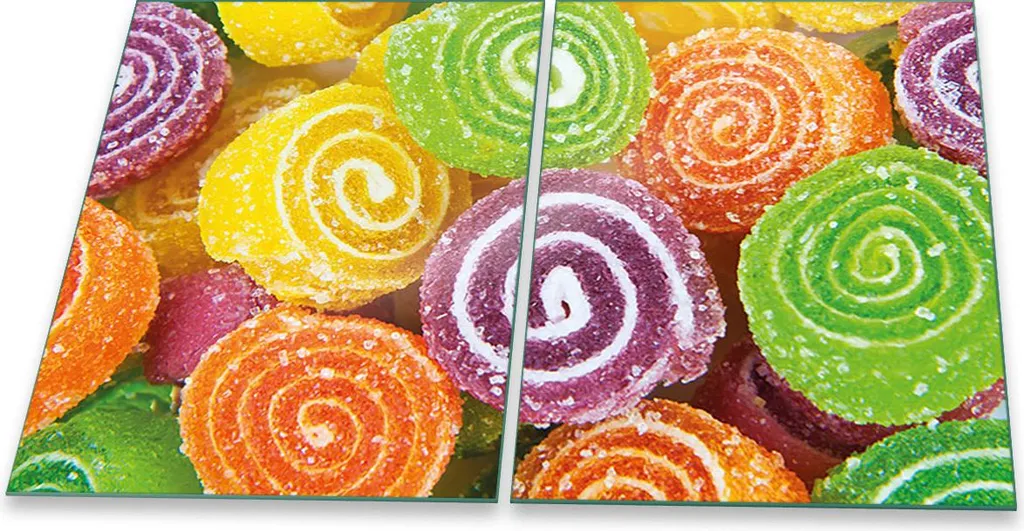 Set 2 Coprifornelli Vetro Universale 40x52 Design Sweets Ceran