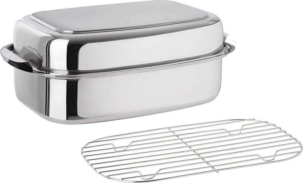Kelomat Bräter Profi mit Deckel inkl Rost 8 Liter Edelstahl Produktbild 