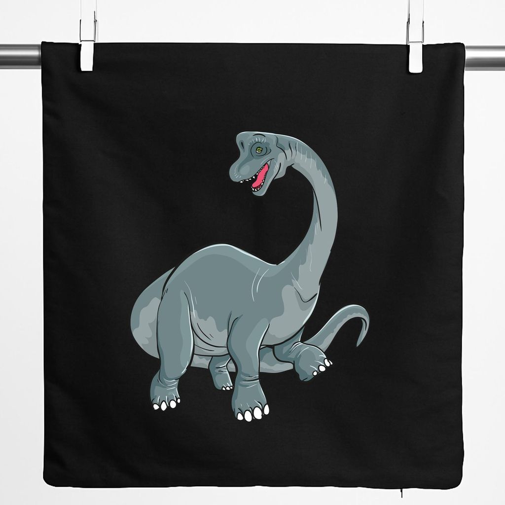 Huuraa Kissenbezug Brachiosaurus Dinosaurier 40x40cm Black Baumwolle Dekokissenbezug Geschenkidee