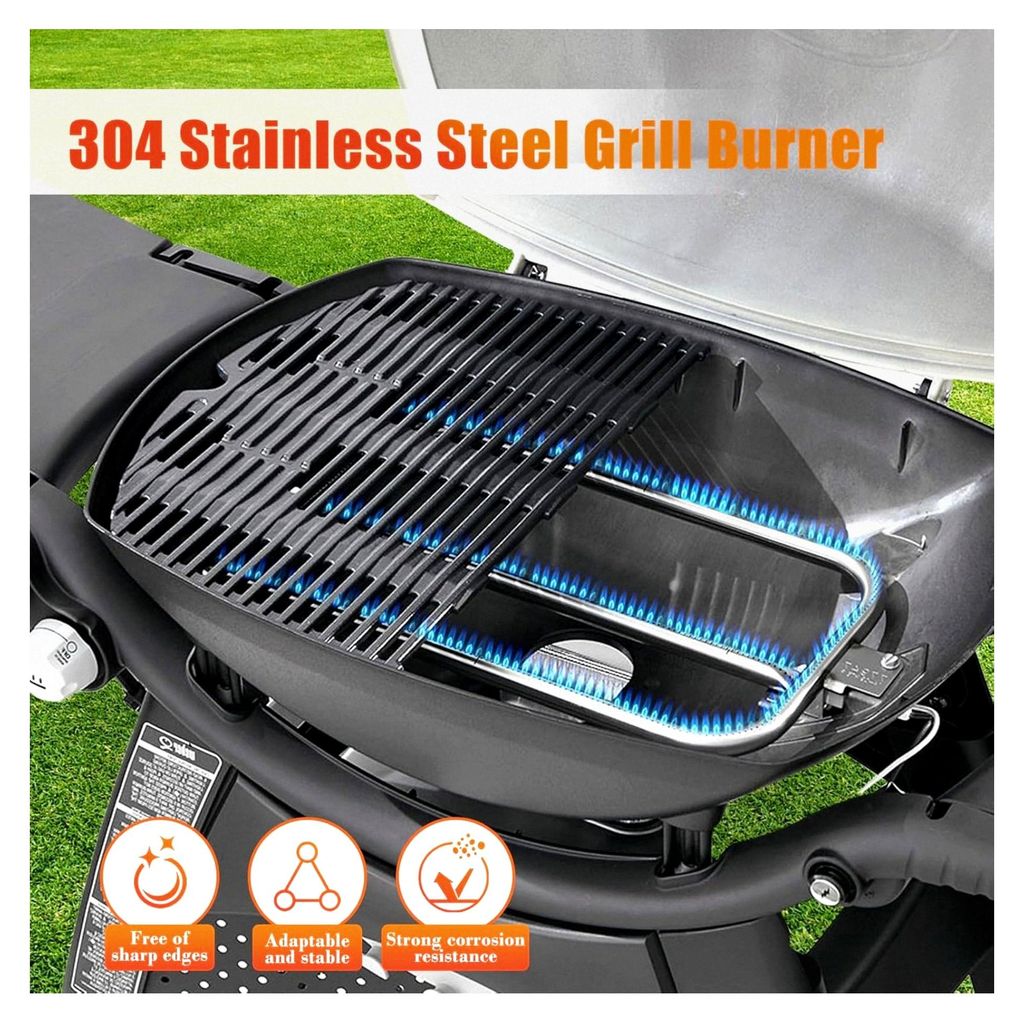 Brenner Rohr für Weber Q3200, Q3000, Q320, Q300 Gasgrills, 304 Edelstahl Grillbrenner Ersatz für Weber Q Serie