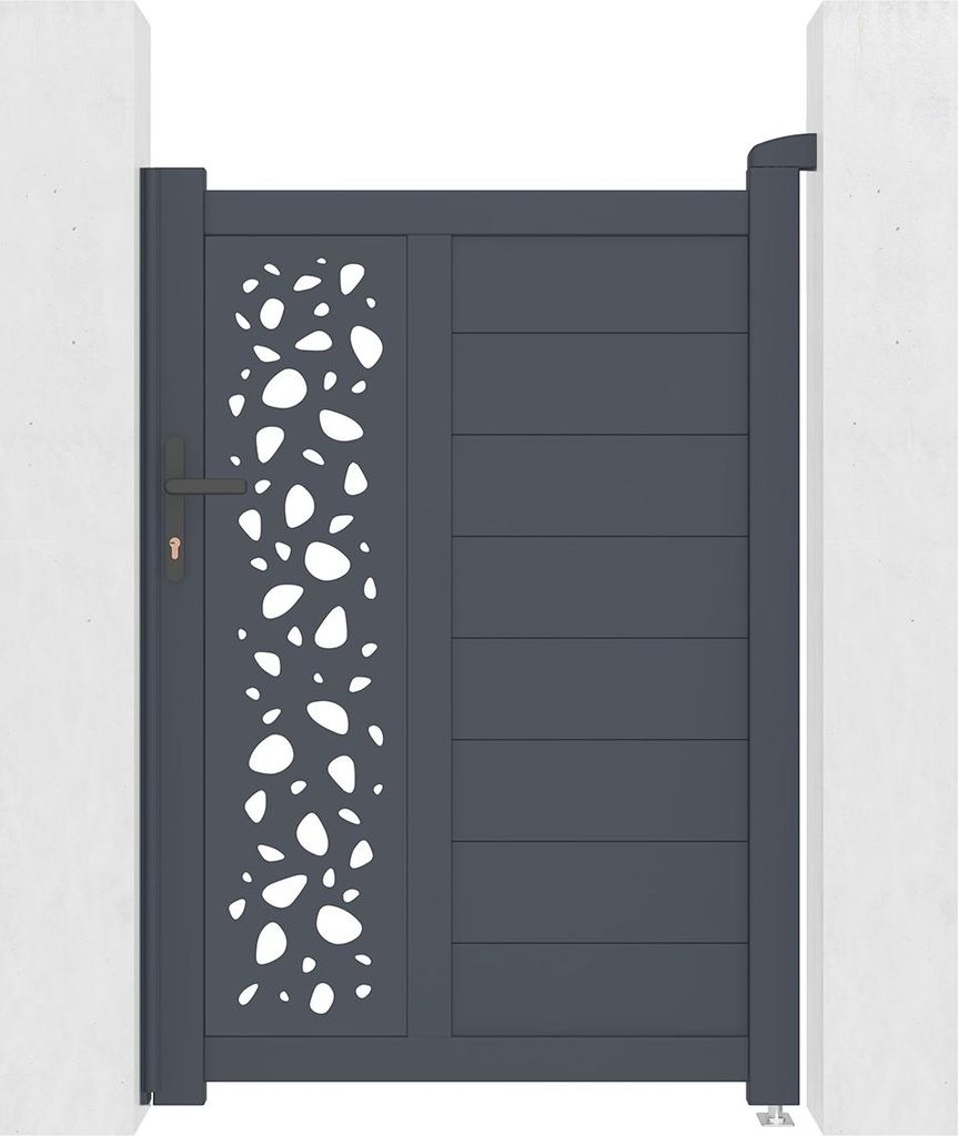 Gartentür aus aluminium 1m SUNNY H.140cm grau