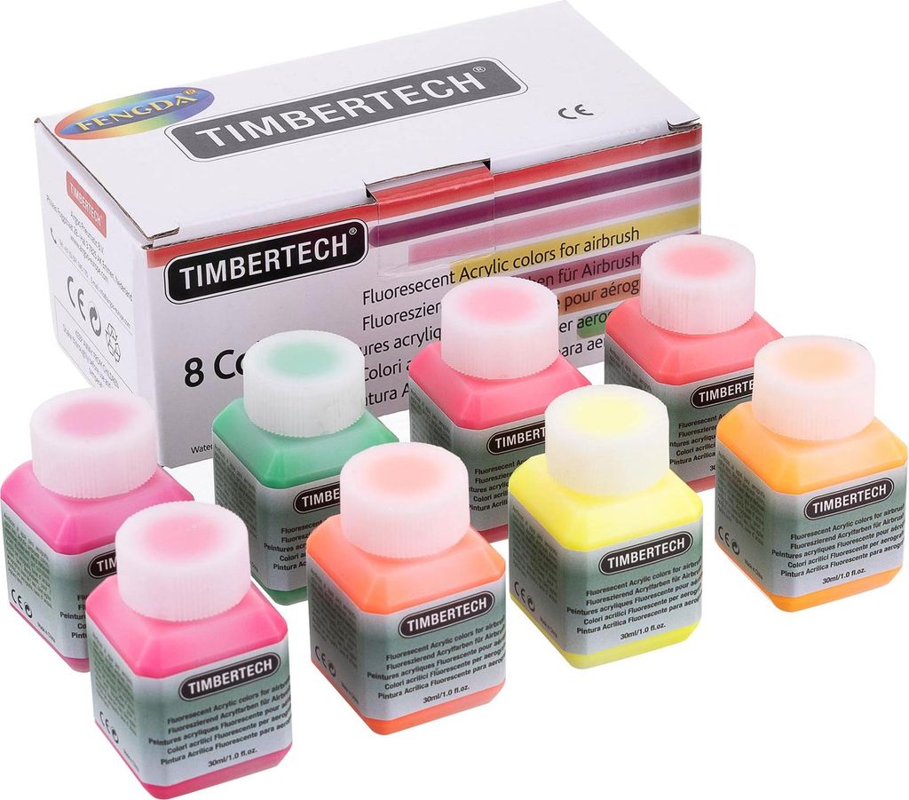 Fluoreszierende Acrylfarben Für Airbrush Set Mit 8 Farben
