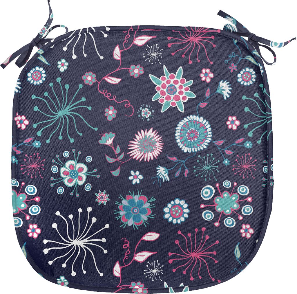 ABAKUHAUS Blatt Polster für Esszimmerstühle, Pansy Endymion Dandelion, Dekoratives wasserfestes Kissen mit Riemen für Küchensitze, 40 cm x 40 c...