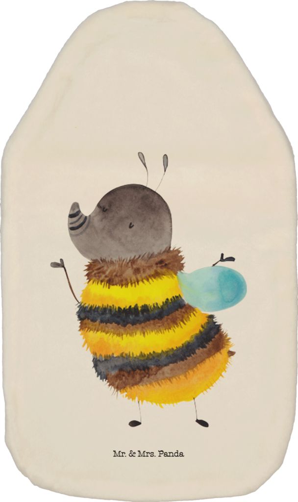 Mr. & Mrs. Panda Wärmflasche Hummel flauschig - Weiß - Geschenk, Wärmflaschen, Blume, Natur, Kuschelwärmflasche, heißwasserbeutel, Lustige Spr...