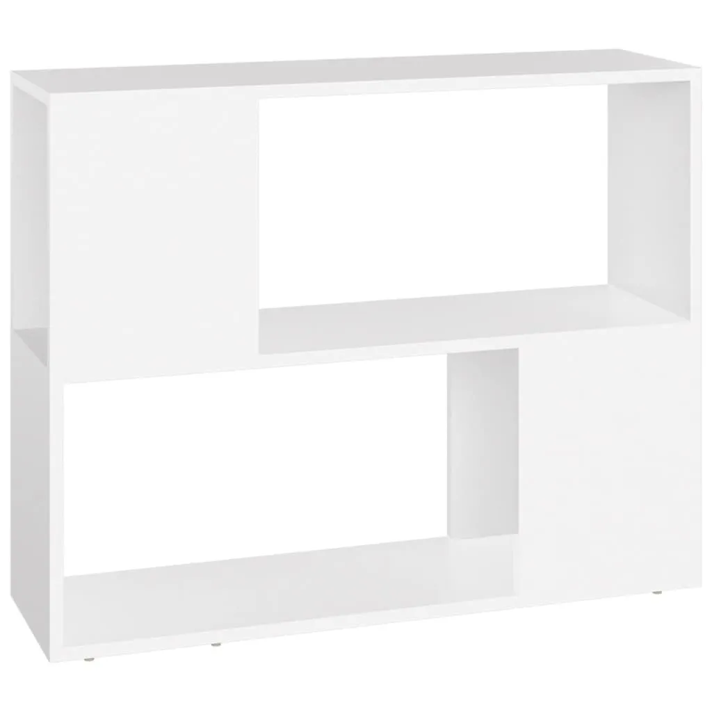 Meuble Bas TV Blanc Gain de Place 80x24x63 cm Idéal Studio et Appartement