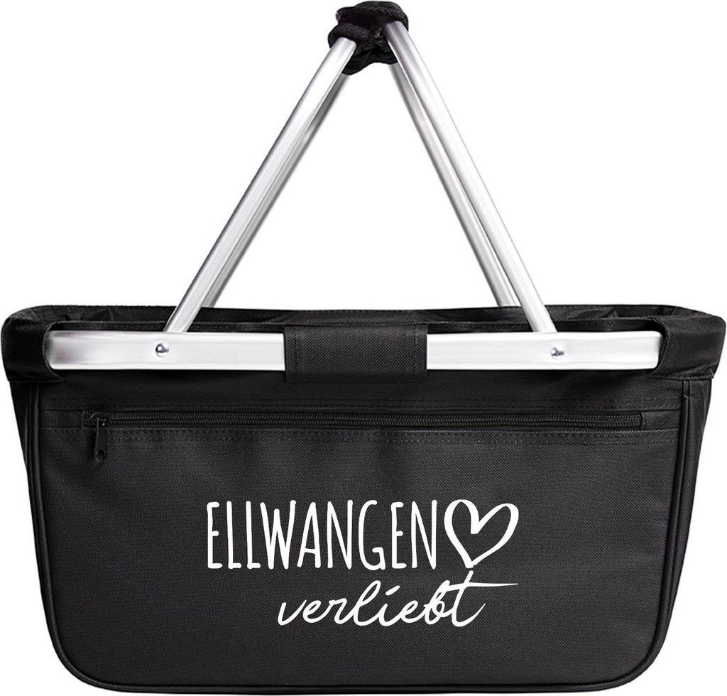 Huuraa Einkaufskorb Ellwangen Jagst verliebt 20 Liter Black faltbarer Tragekorb Geschenkidee