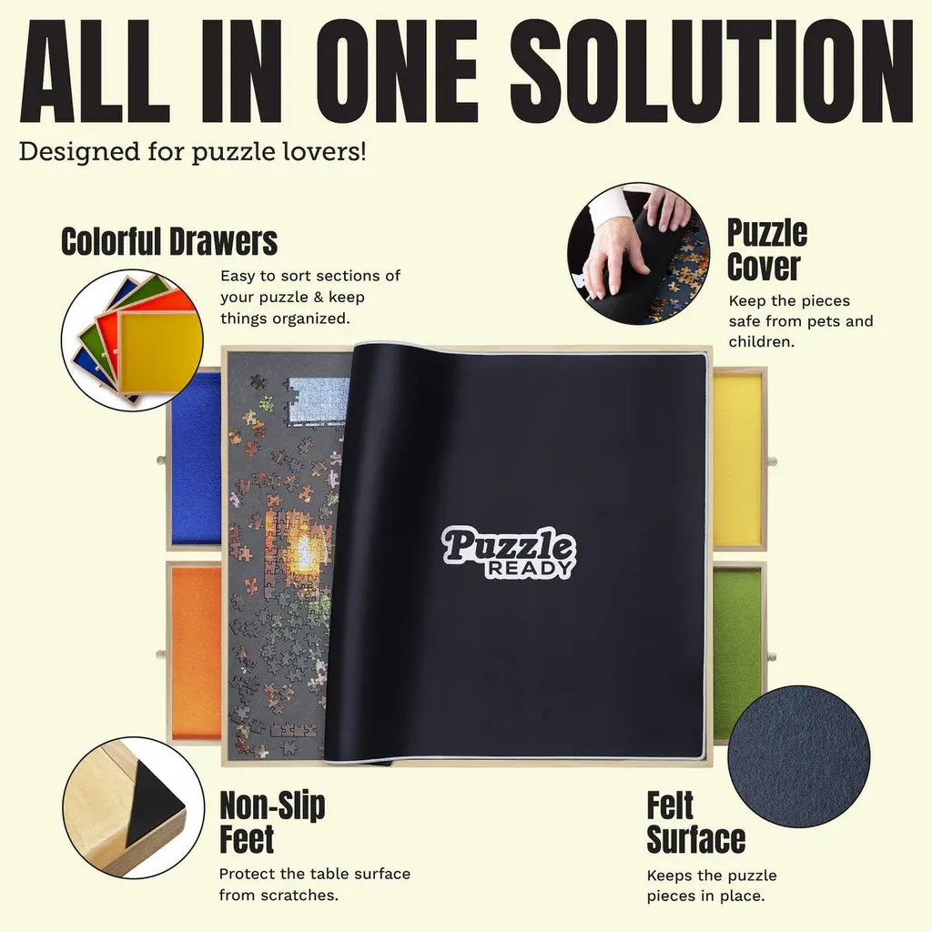Plateau de puzzle grand format 1500 pièces pliable et stable - 10