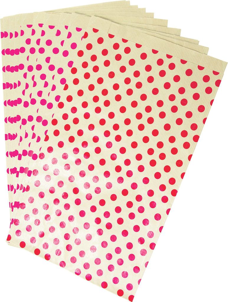 Clairefontaine Pkg 50 Geschenktüten Kraft, 21x37+7cm, Punkte Kartonbraun 394108C