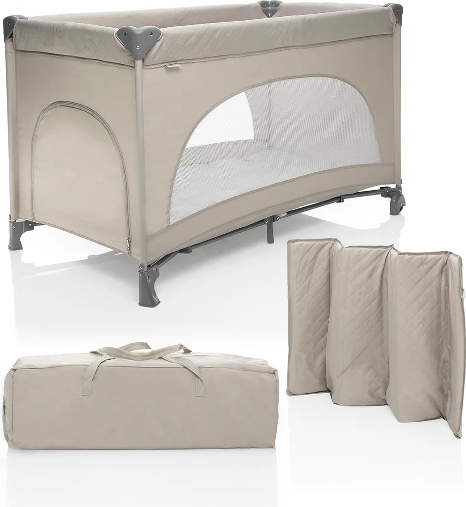 Dormir Partout Facilement : Lit Pliant ZOPA Lely Enfant Sand Beige 120x60