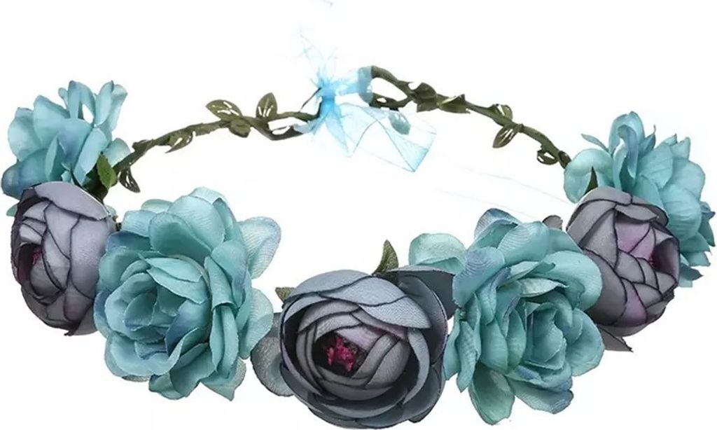 Modisches Blumen-Stirnband in Blau für jeden Anlass KP18868