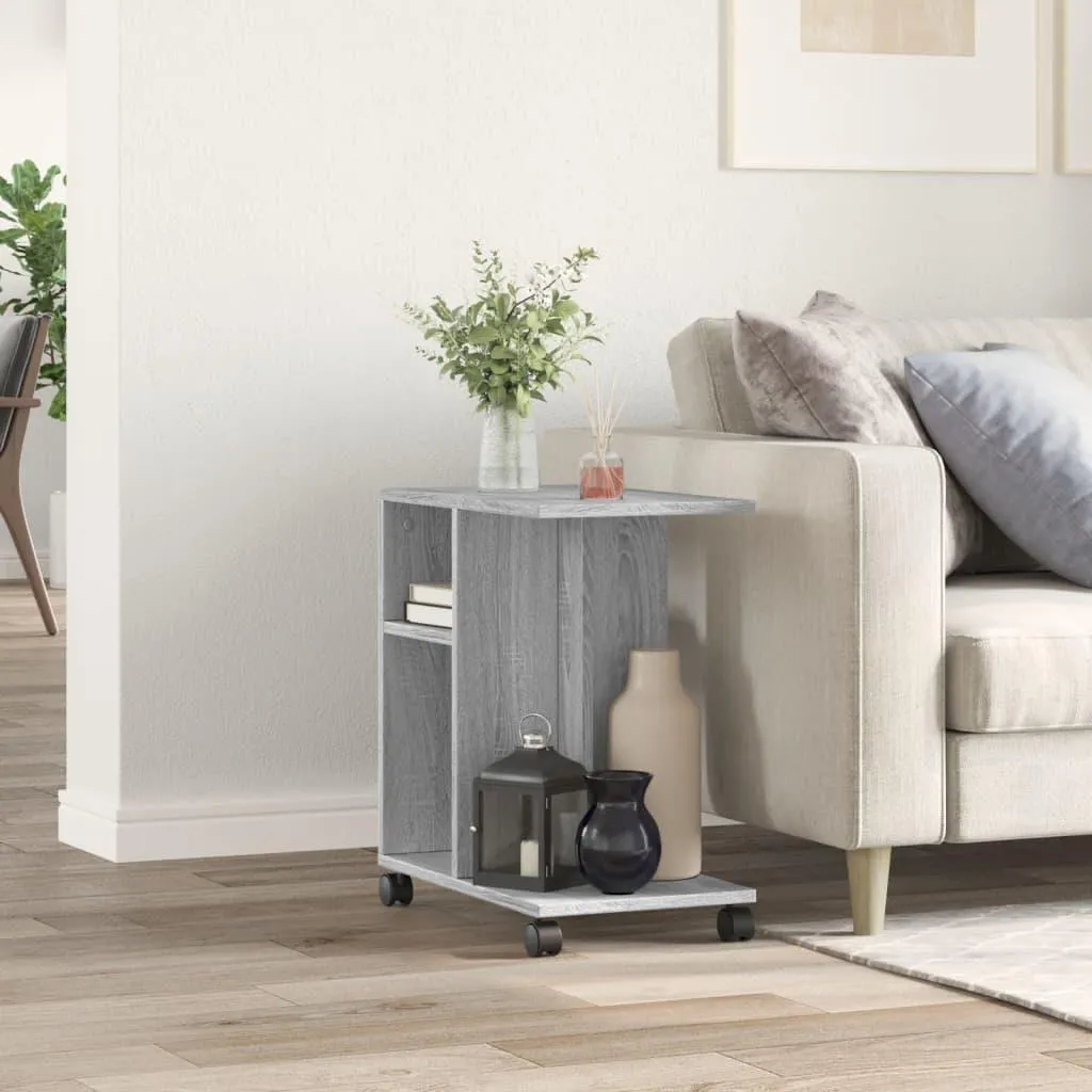 Table pour ordinateur portable à roulettes petit bureau mobile gris