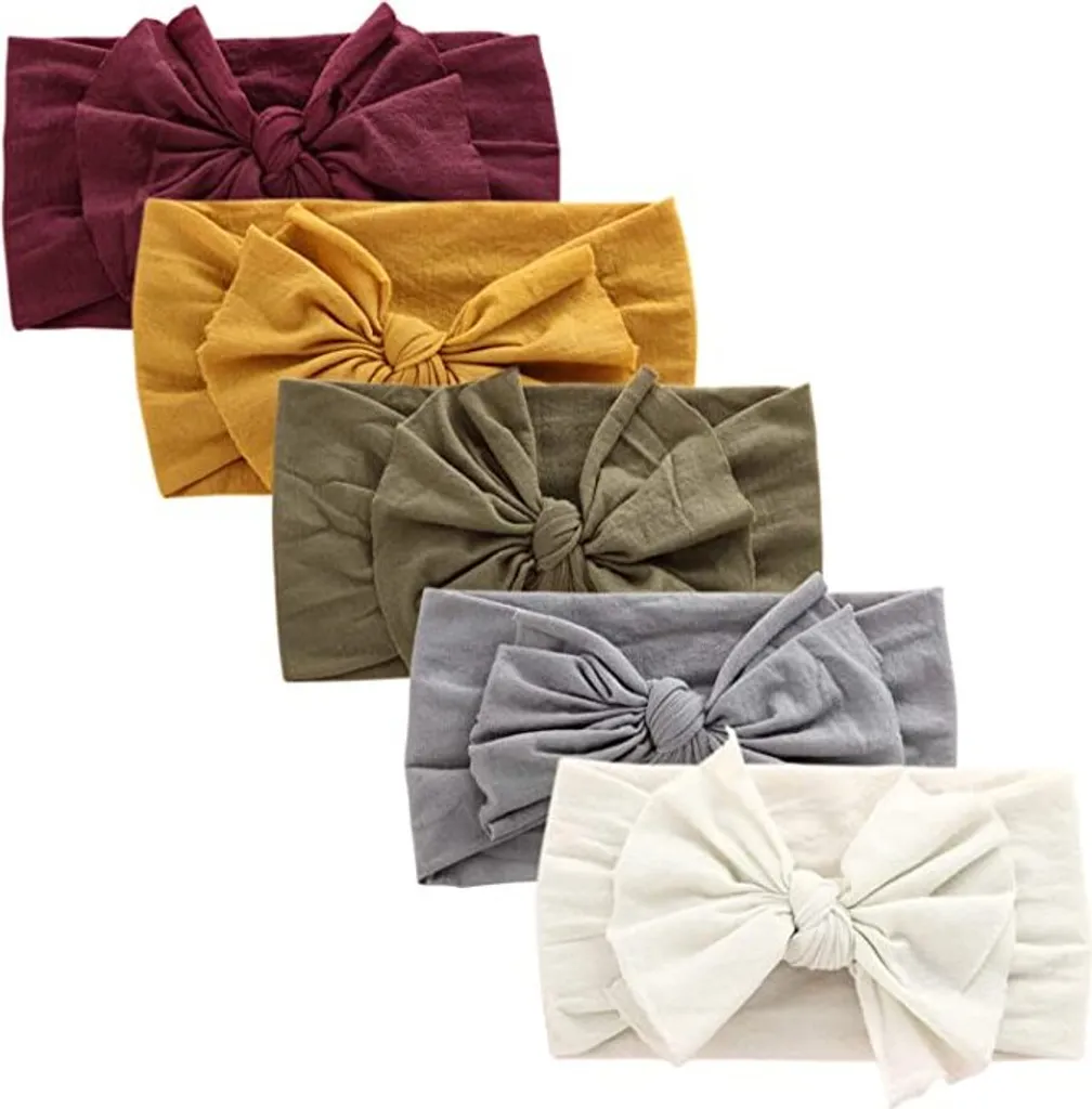 Turban Headwrap Bambina 5 Pezzi - Accessori Capelli Boho Chic 3-48 Mesi