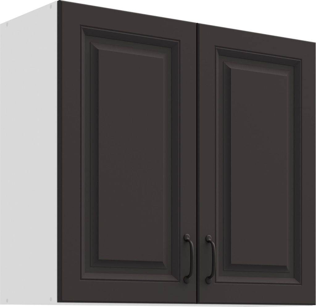 Hängeschrank 80 cm Stilo Grau Küchenzeile Küchenblock Küche Landhaus Einbauküche