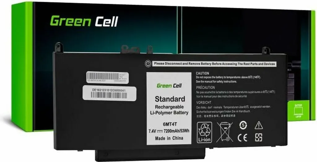 Batterie 7200mAh haute autonomie pour Dell 6MT4T 07V69Y 7,4V par Green Cell