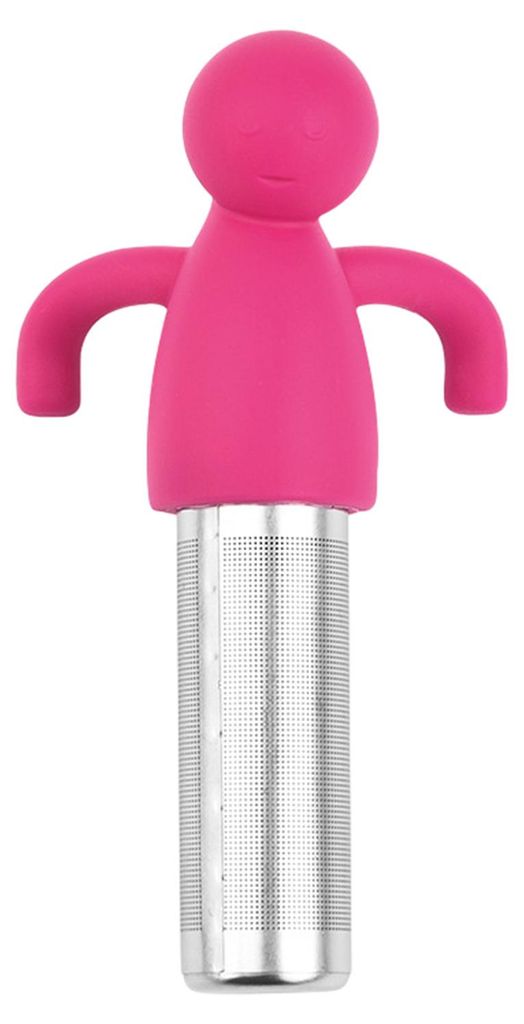 Tee-Ei aus Silikon in Menschenform mit Edelstahlgewebe, niedliches Teesieb für losen Tee, geeignet für Tasse und Teekanne, hitzebeständig, kreat...