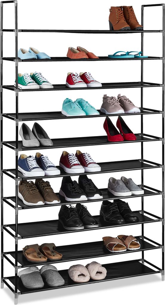 relaxdays Schuhregal Stoff für 50 Paar Schuhe