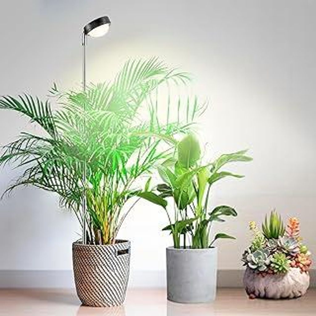 Pflanzenlampe LED Vollspektrum mit Optischer Linse für Hohe PPFD, Höhenverstellbare Grow Lampe mit 6/12/18H Timer, Grow Light Pflanzenlicht Wachs...