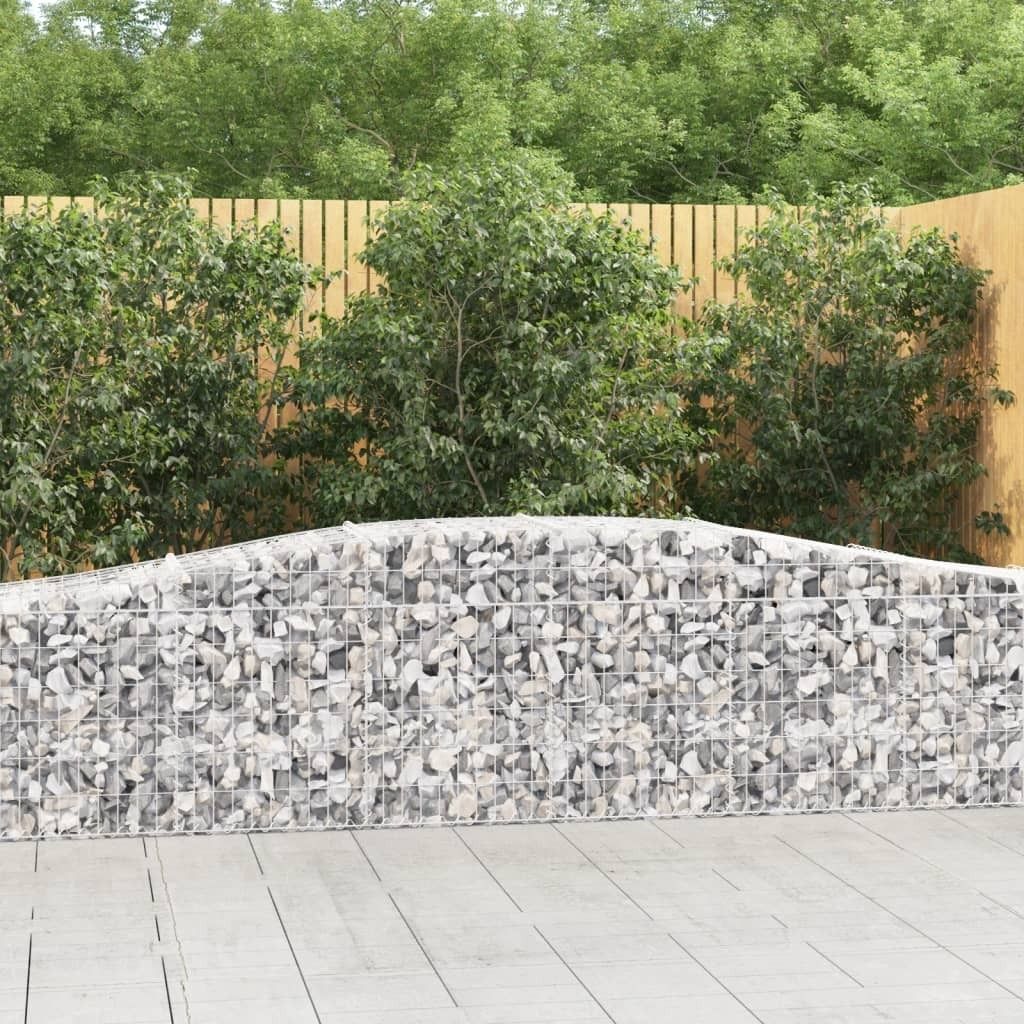 "2026 Promotion" Gabionen mit Hochbogen 4 Stk. - Blumenkasten - 400x50x80/100cm - Verzinktes Eisen - Beete CC8915