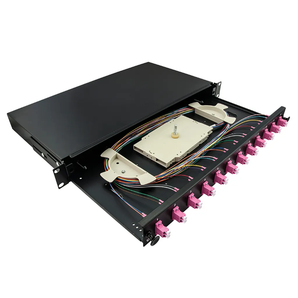 Tiroir Optique 19 pouces OM4 12 Ports LC Duplex Équipé pour Rack