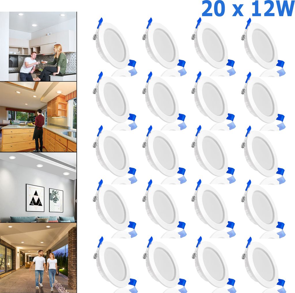 UISEBRT 20 X 12W LED spot reflektor wpuszczany zestaw Zdjęcie produktu 