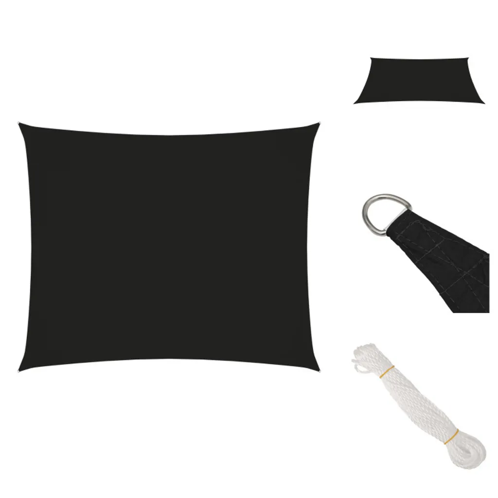 vidaXL Tenda da Sole Oxford 3,5x4,5m Nero - Vela Parasole Professionale