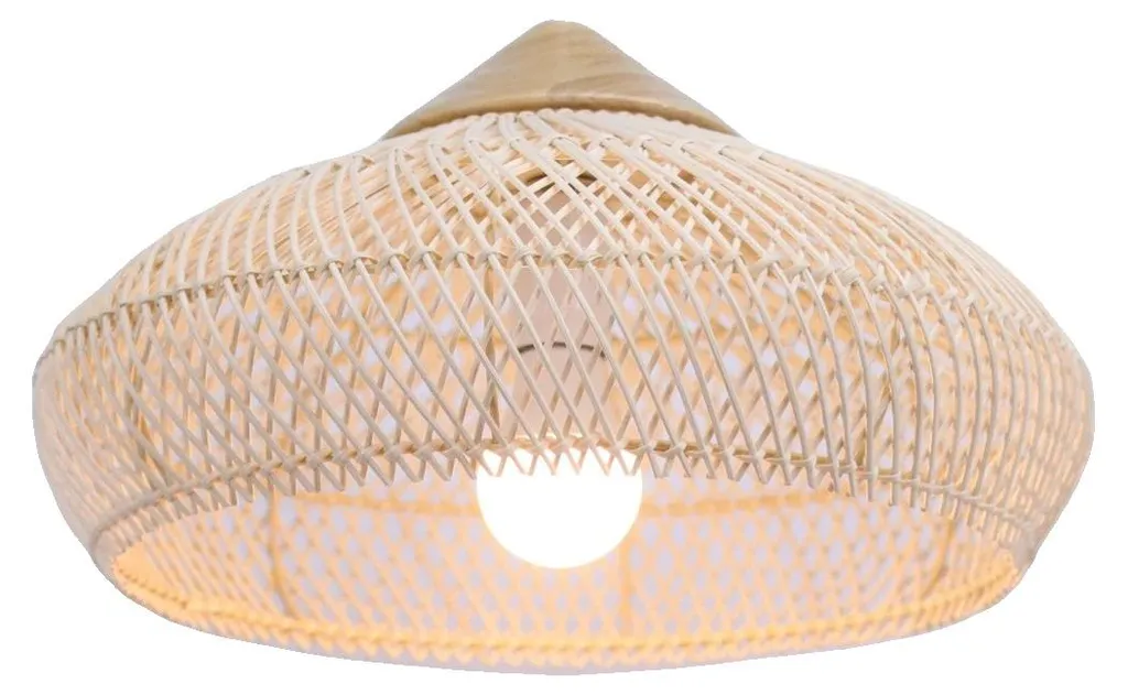 Suspension en osier pour salle à manger - Éclairage tamisé vintage 40 cm