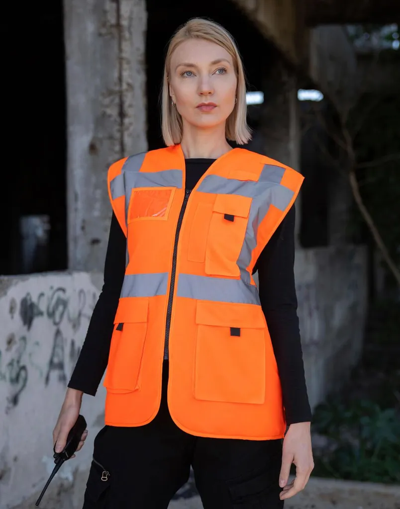 Gilet Alta Visibilità Korntex EN ISO 20471: Arancione, Taglia XXL Con Chiusura Velcro