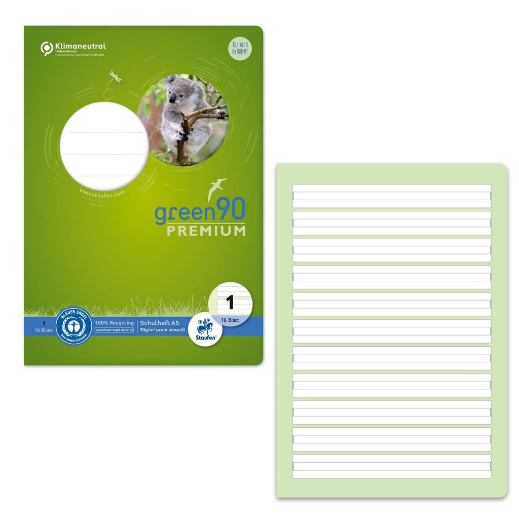 Staufen Premio Schulheft Lin1 A5 - 90 g/m² - A5 Produktbild 