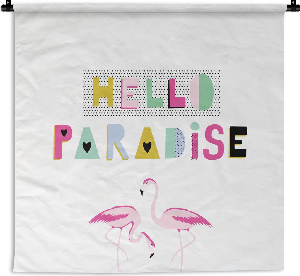 MuchoWow® Wandteppich Wandbehang Flamingo - Sommer - Rosa Produktbild 