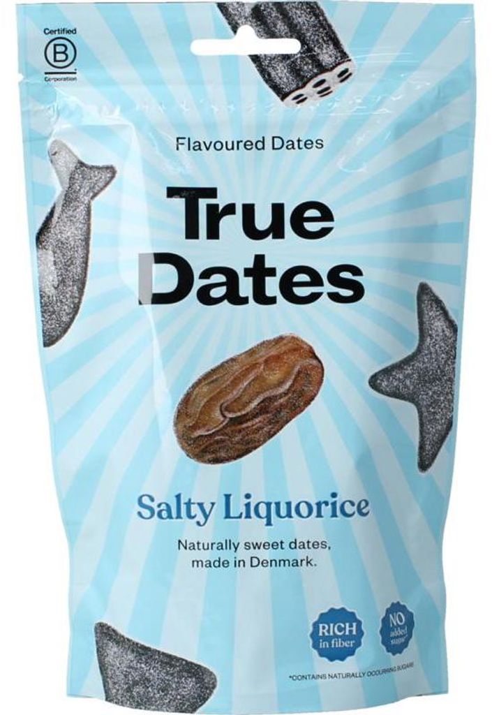 True Dates Dates Salty Liquorice naturalnie słodkie miękkie Zdjęcie produktu 