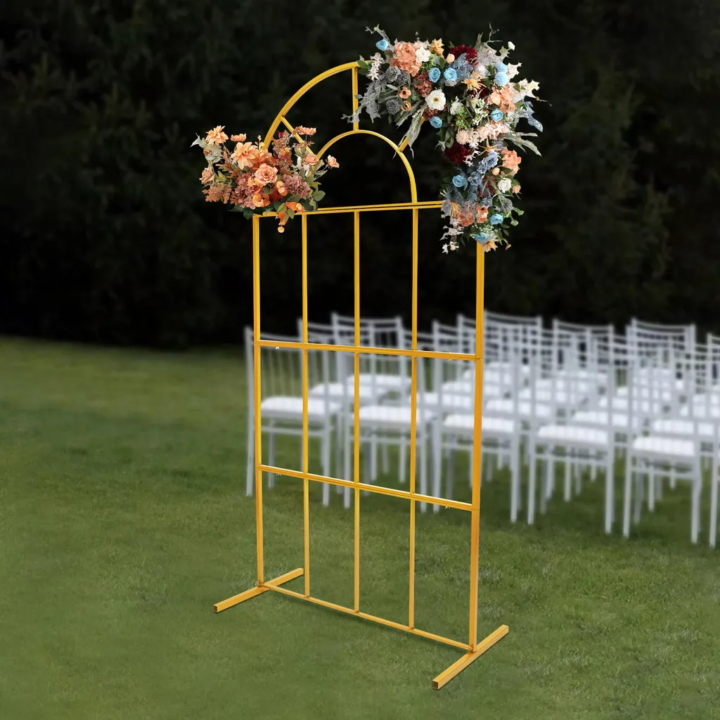 Arche de Mariage Dorée en Métal Robuste 1 x 2 m - Modèle Polyvalent - 2