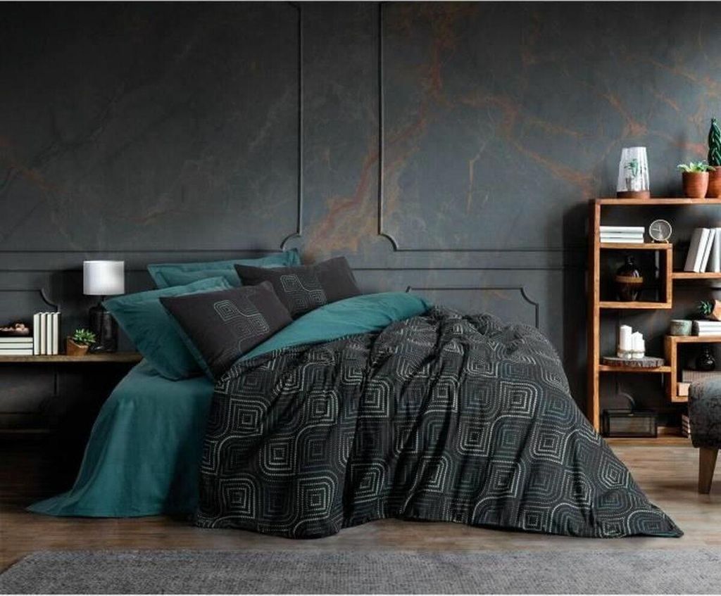 Bettbezug-Set Schwarz 220 x 240 cm