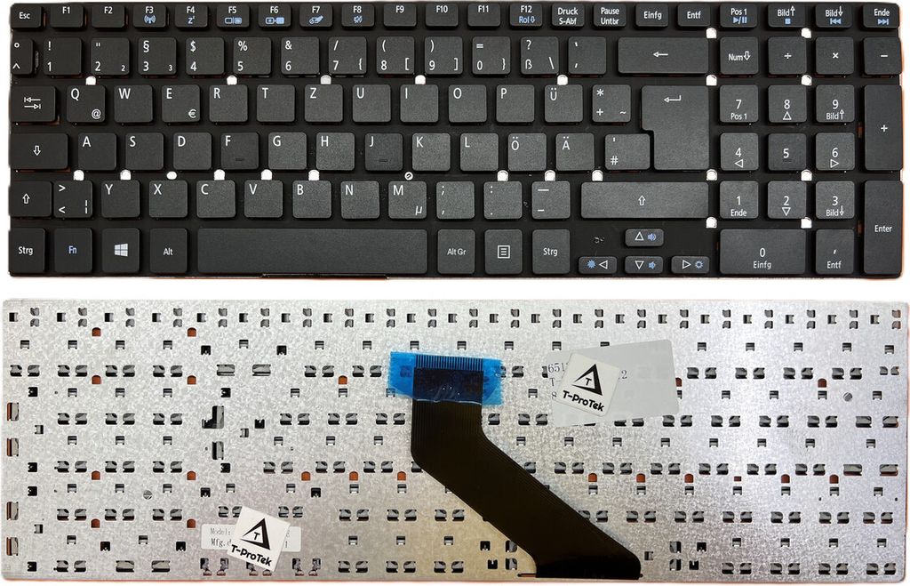 DEUTSCHE-Tastatur Schwarz kompatibel für Acer Aspire 5830TG-2454G75Mtbb